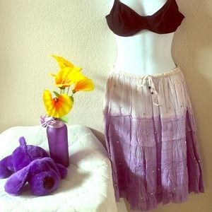 Flower Cotton Ombré Purple Skirt